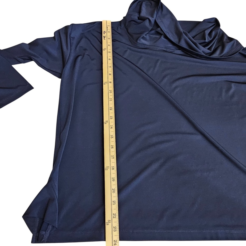 Planet by Lauren G Matte Jersey Cowl Neck Top 1 US Size 8 Midnight B Microfiber - Picture 5 of 10